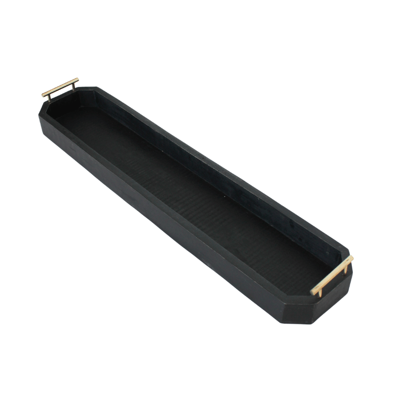 Small Black Tray with Gold Handles Wyrth Home