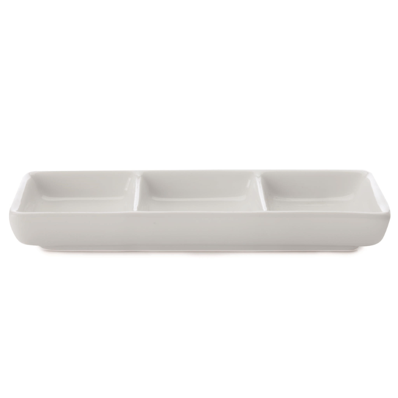 White 3-Section Platter