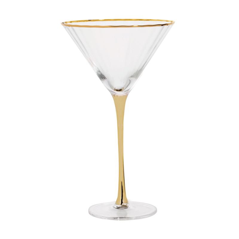 Gold Rim Optic Martini Glasses - Set of 2