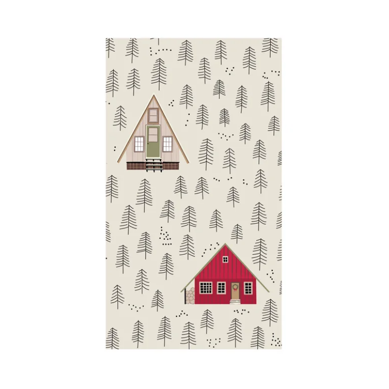 16-Piece Winter Chalet Printed Guest Napkin