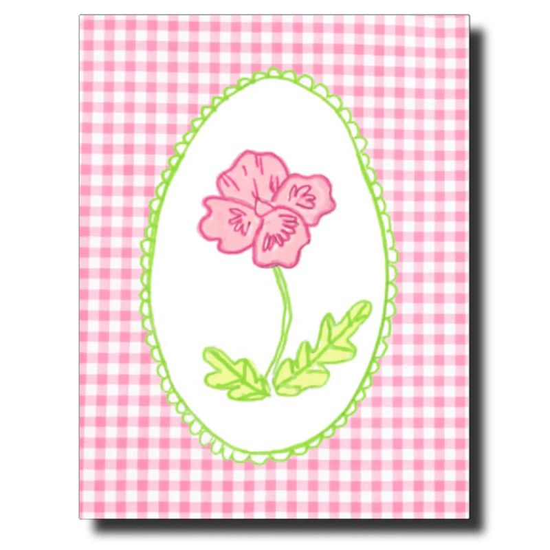 Gingham Flower Greeting Card