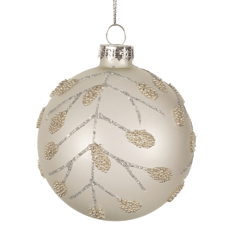 Silver Branch Glass Ornament