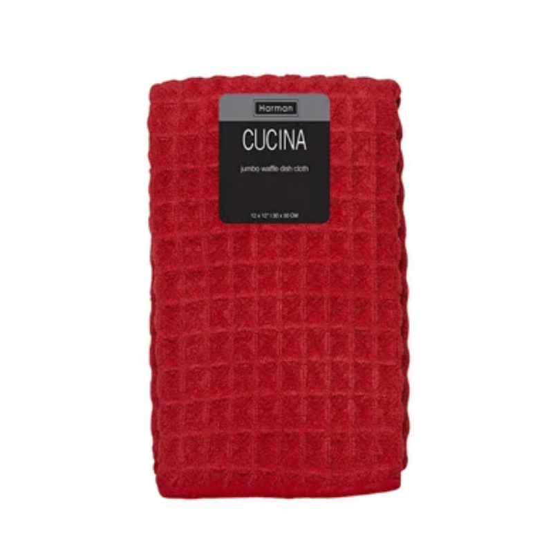 Red Waffle Kitchen Towels - Set of 2