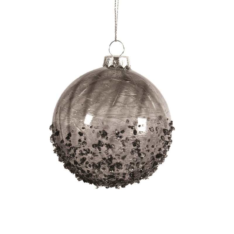 Small Black Crackle Glass Ornament