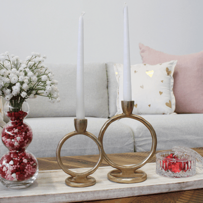 Large Gold Veda Round Candle Holder