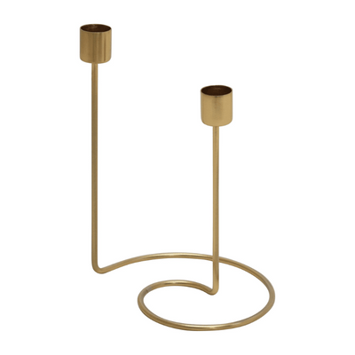 Gold Swirl Double Taper Candle Holder