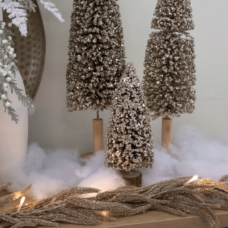 Small Champagne Shimmer Cone Tree