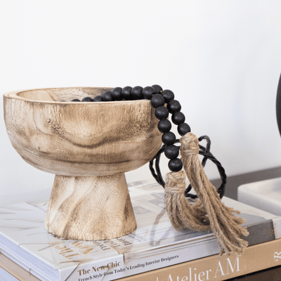 Decorative Wooden Pedestal Bowl