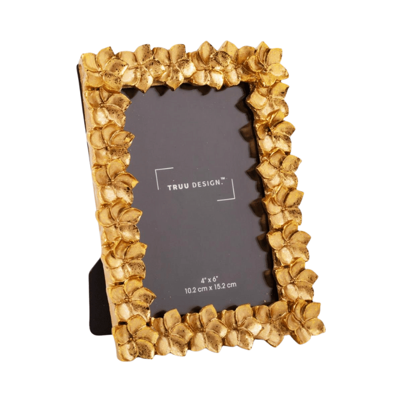 4"x6" Gold Flower Frame