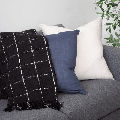 Midnight Lori Linen/Cotton Pillow