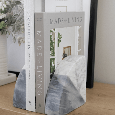 Two Tone Marble Bookends
