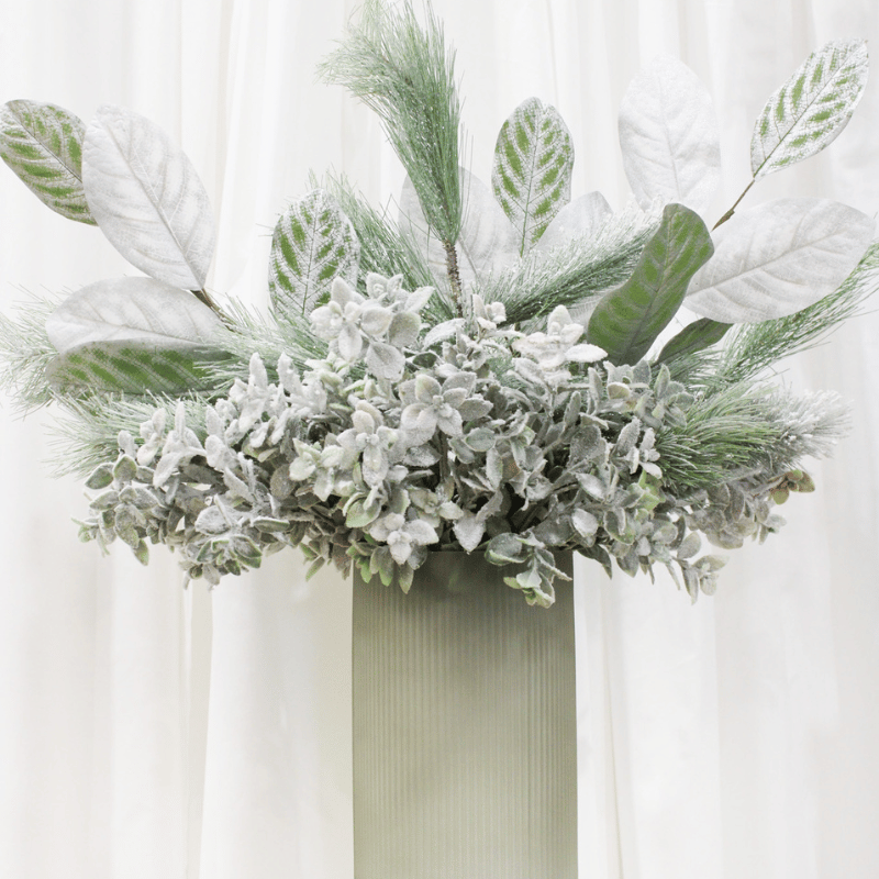 Silver & Green Leaves