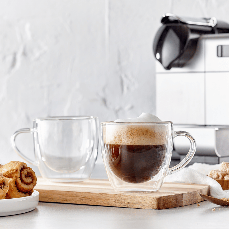 Barista Double Wall Cappuccino Mugs - Set of 2  Wyrth Home