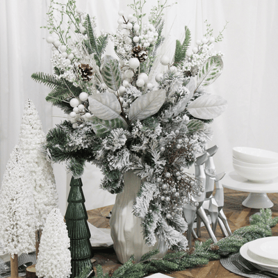 Silver & Green Leaves