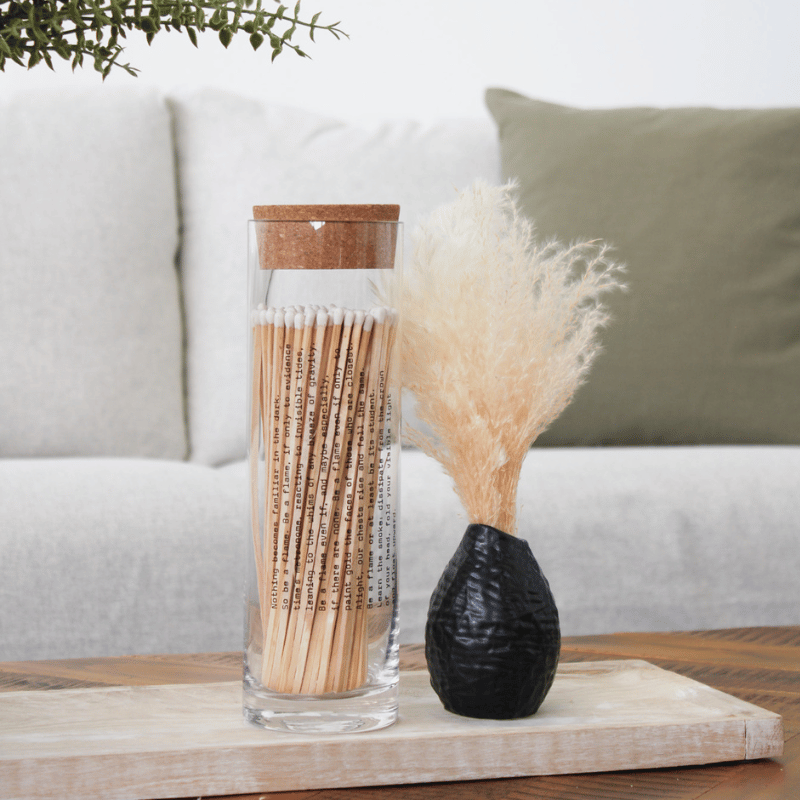 Black Web Textured Bud Vase