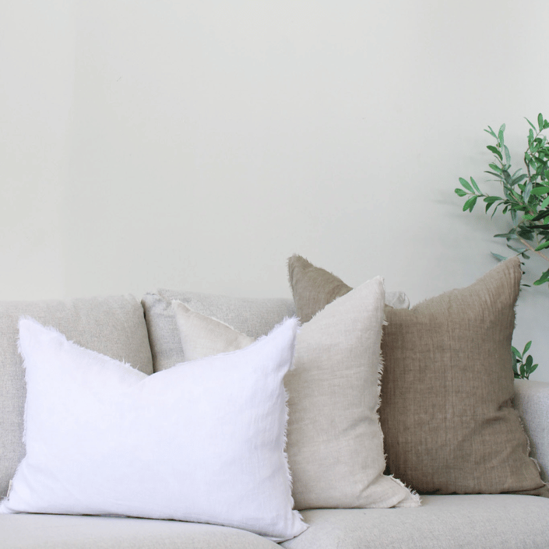 Linen lumbar pillow sale