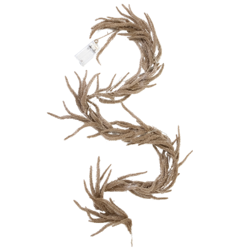 Frosted LED Gold Holiday Garland