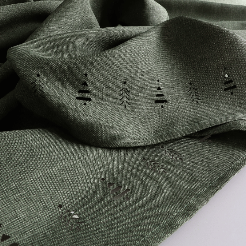 Green Tree Hemstitch Napkin - Set of 4