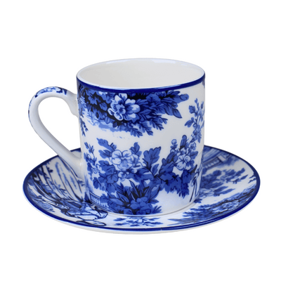 Blue Tolie Espresso Cup & Saucer - Set of 4