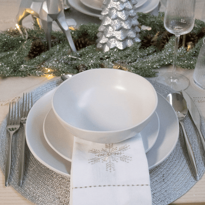 12-Piece Aspero White Dinnerware Set