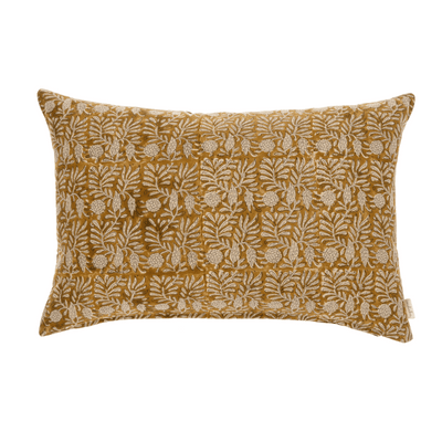 Tulsi Block Print Pillow, Ochre