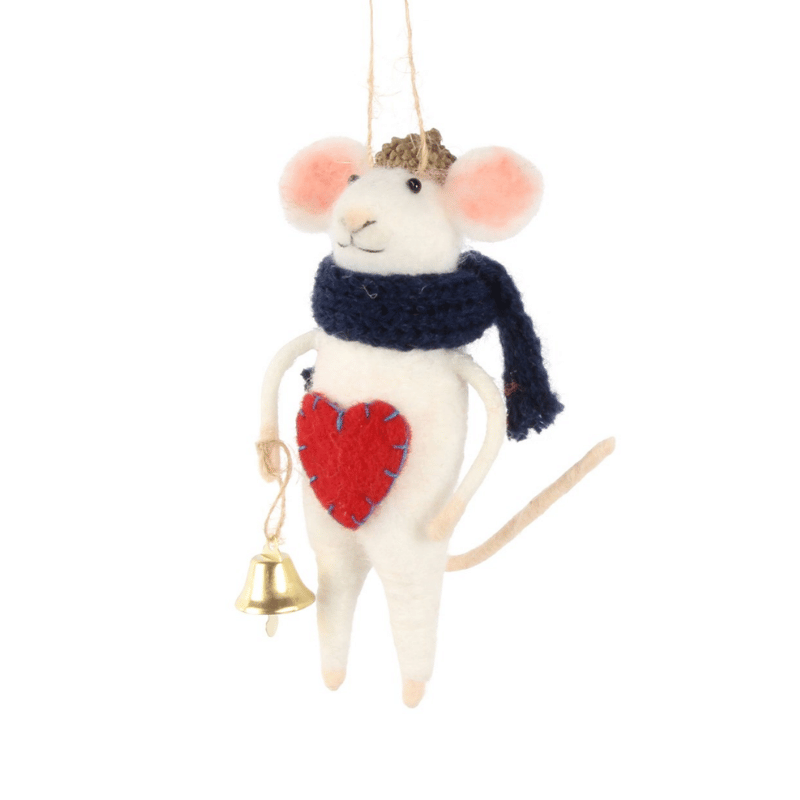 Love Felted Mouse Ornament