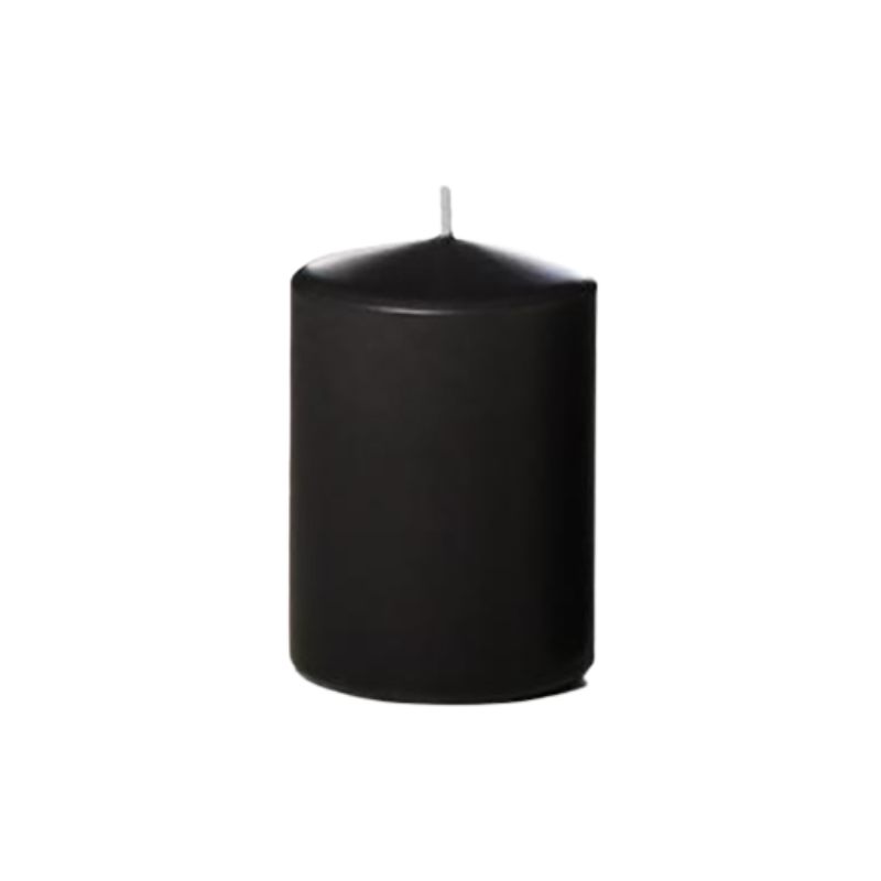 3" x 4" Pillar Candle, Black
