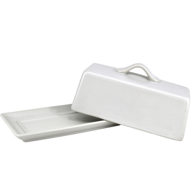 Park West White Butter Dish