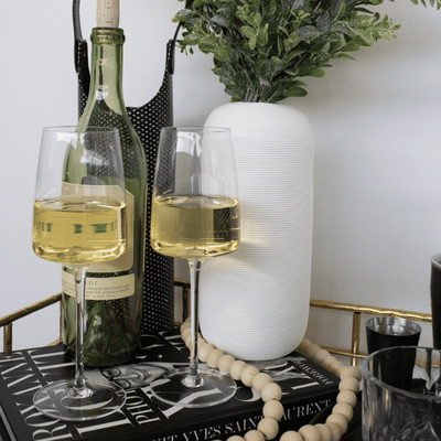 Black Series White Wine Glasses - Set of 4