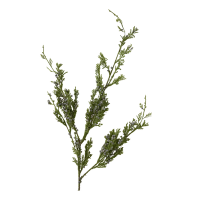 Flocked Juniper and Berries Spray