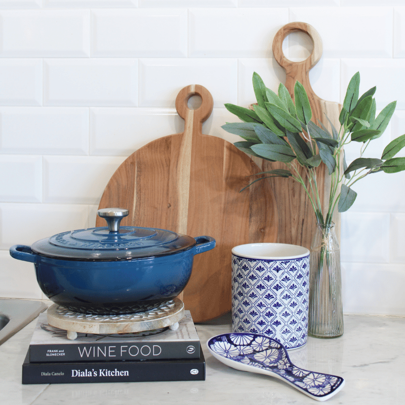 Blue Cast Iron Casserole Pot