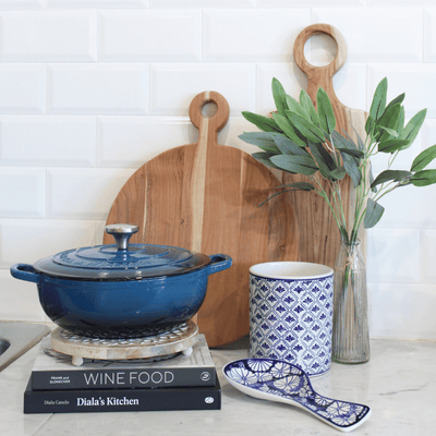 Blue Cast Iron Casserole Pot