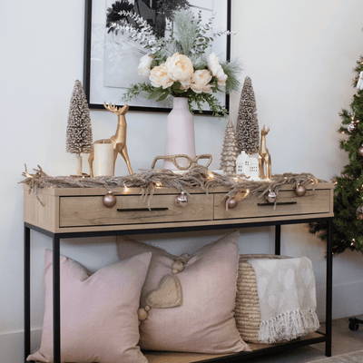 Frosted LED Gold Holiday Garland