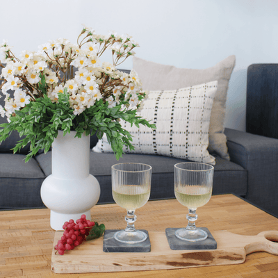 Grey Marble Square Coasters - Set of 4