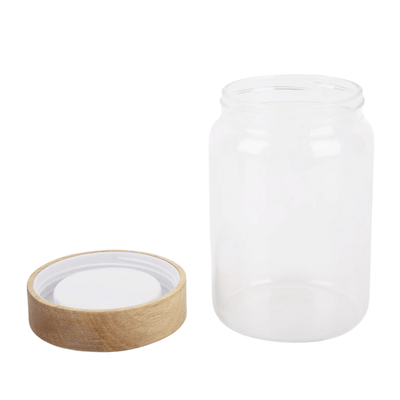 Large Glass Jar with Acacia Wood Lid