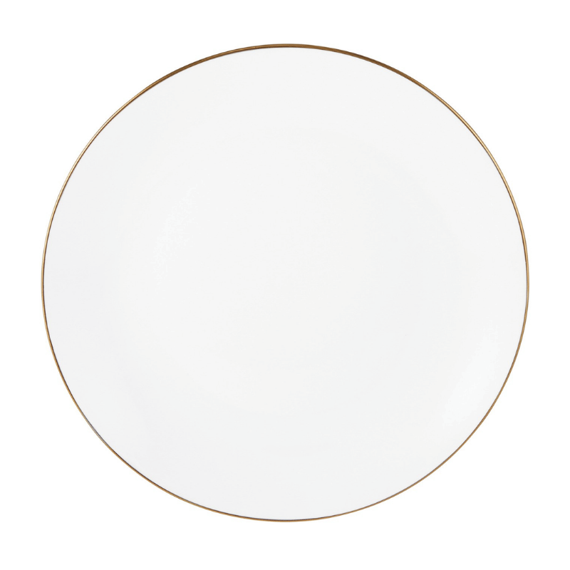 Gold Rim Coupe Dinner Plate