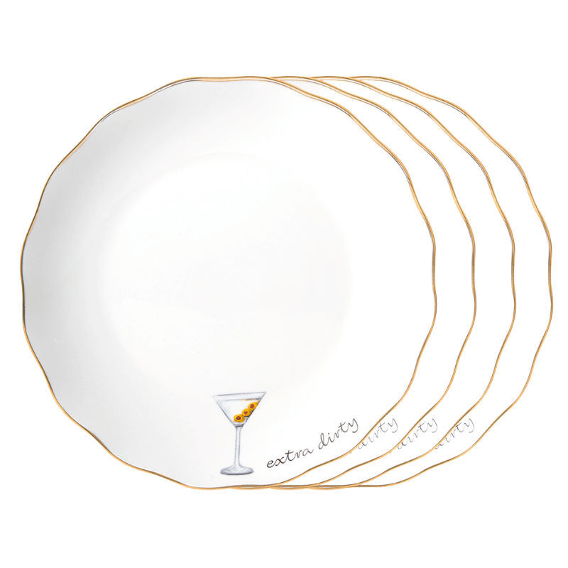 Extra Dirty Appetizer Plates - Set of 4