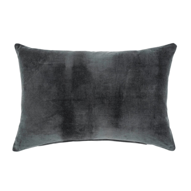 Charcoal Vera Velvet Lumbar Pillow