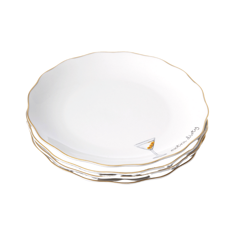 Extra Dirty Appetizer Plates - Set of 4