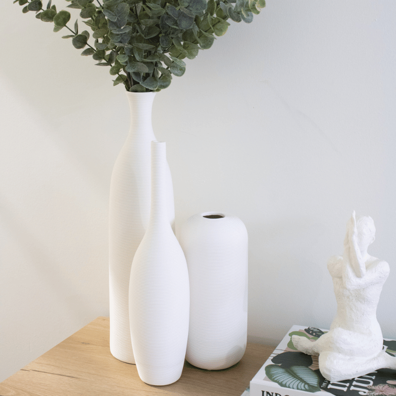 Matte White Round Vase