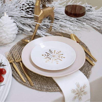 Holiday Gold Snowflake Napkins - Set of 4