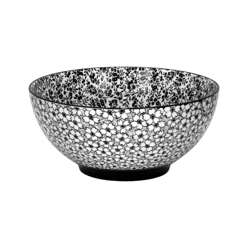 Black Daisy Medium Bowl