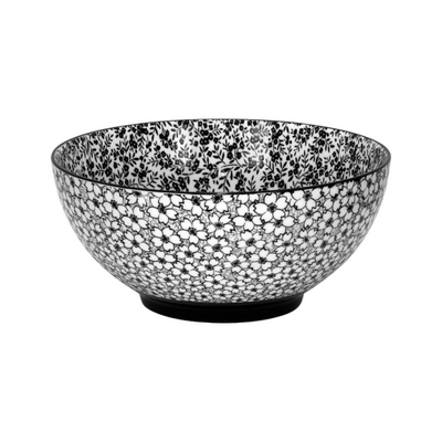 Black Daisy Medium Bowl