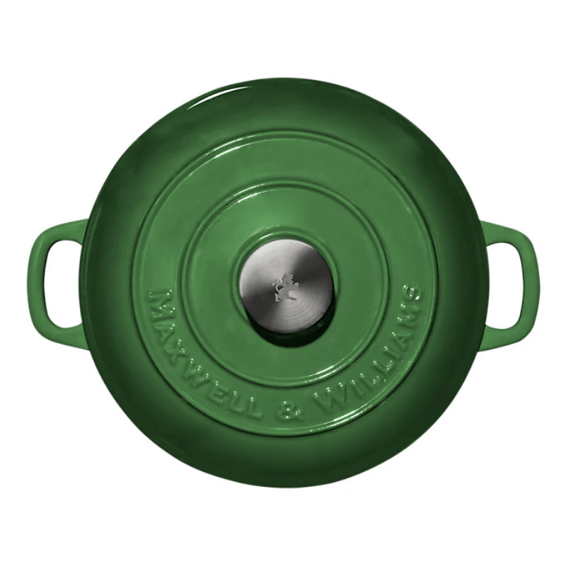 Green Cast Iron Deep Casserole Pot