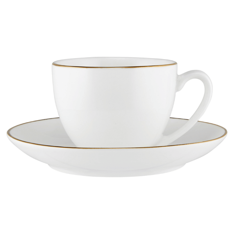 Gold Rim Coupe Demi Cup & Saucer