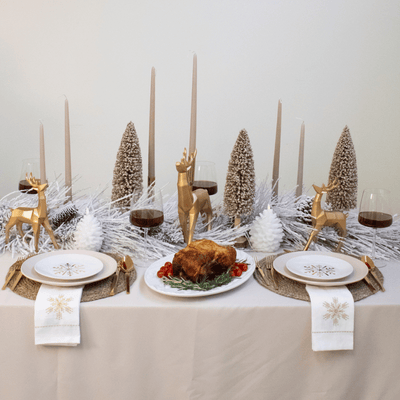 Holiday Gold Snowflake Napkins - Set of 4