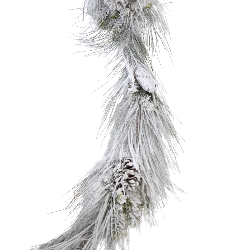 Snowed Mixed Pine Garland with Cones