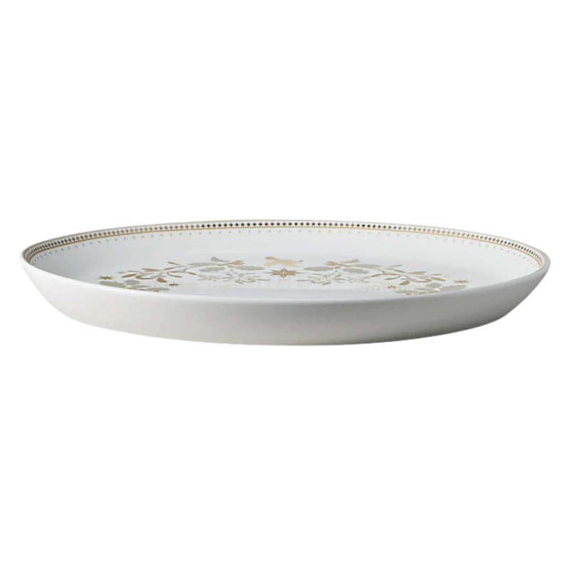 White Festive Round Platter