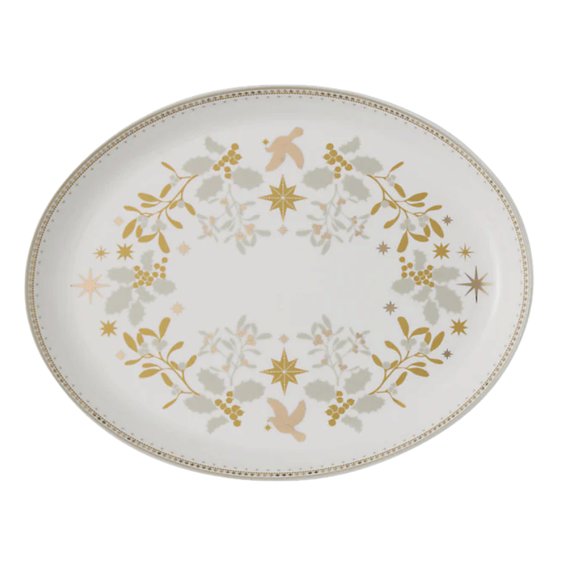 White Festive Round Platter