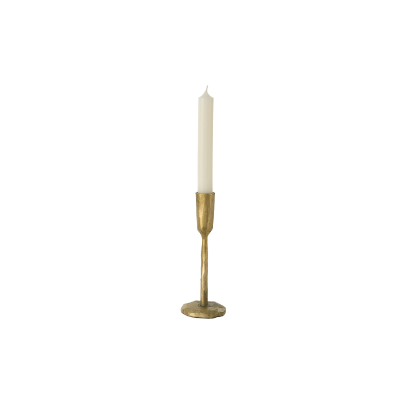 Small Gold Luna Forged Candlestick
